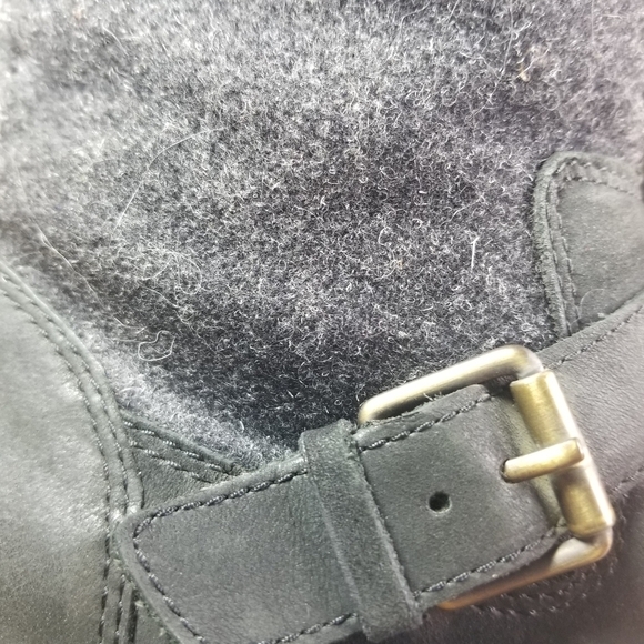 Ugg Robbie wool leather dark charcoal mid calf boots - Picture 9 of 14